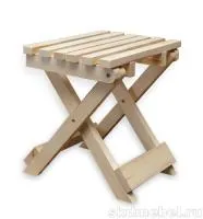 табурет для сада №2 складной массив сосны, без покрытия, ирб
