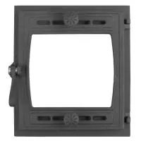 дверца чугунная топочная дтг-8бс "кижи-2" 340*370*130 мм окрашенная со стеклом рубцовск