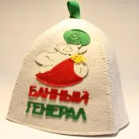 шапка банная с аппликацией "банный генерал"