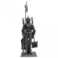 набор для камина рыцарь, 3 предмета на подставке, 72,5х15х24,5 см, черный, банные штучки