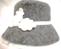 шапка для бани шляпа с дубовыми листиками, серая, жар-банька