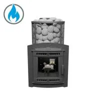 печь для бани прометалл атмосфера l сетка нерж. со стеклом + газовая горелка