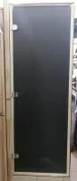 дверь "затмение" (графит матовая) 200х80, 8 мм, 3 петли, коробка лиственная, банный эксперт