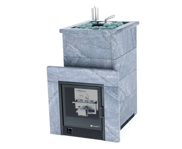 печь для бани изистим сочи premium в 4-х кожухе талькохлорит закр.верх с ггу-40 электророзжиг
